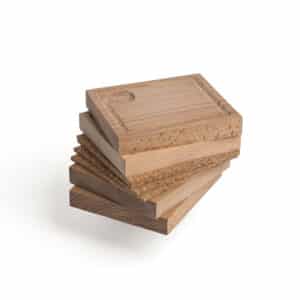 Planksteksbräda "Mini" i bok med korkunderlägg, 4-pack