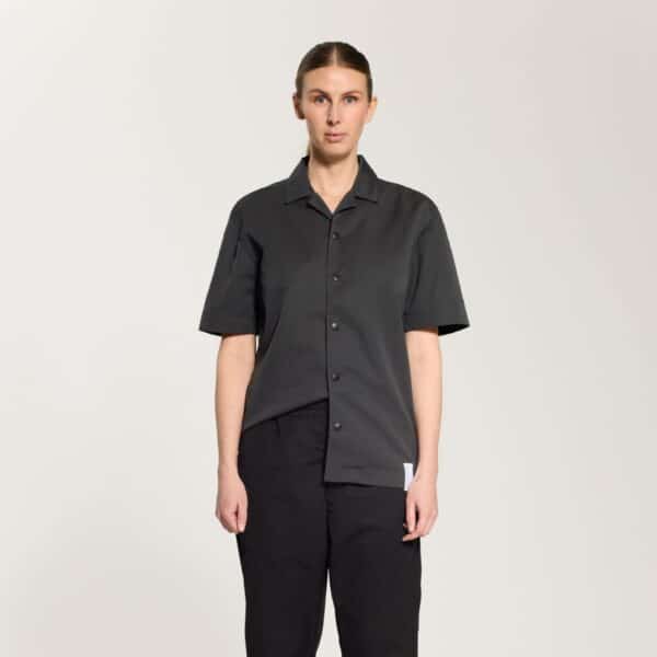 SMØR, Kockjacka med öppen krage "Charcoal"_front