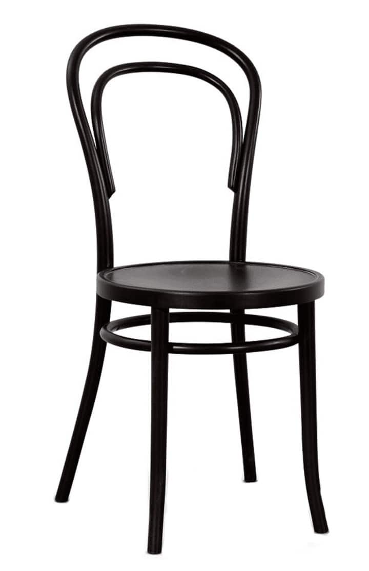 FAMEG, Stol no. 14 "Thonet" i svart med träsits