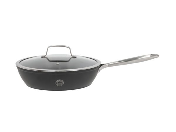 Pillivuyt Gourmet "Travo" Traktörpanna med lock, keramisk non-stick, Ø 28 cm, Svart