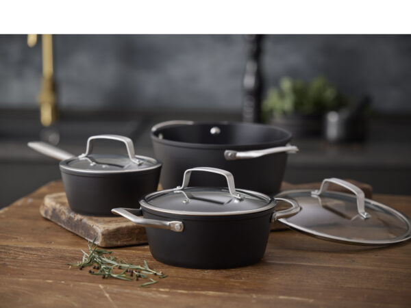 Pillivuyt Gourmet "Travo" Grytset med glaslock, 6 delar, Svart - Bild 2