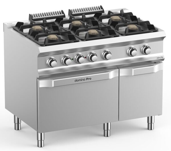Gasspis med 6 brännare och ugn ”Domina Pro 700”, Golvmodell