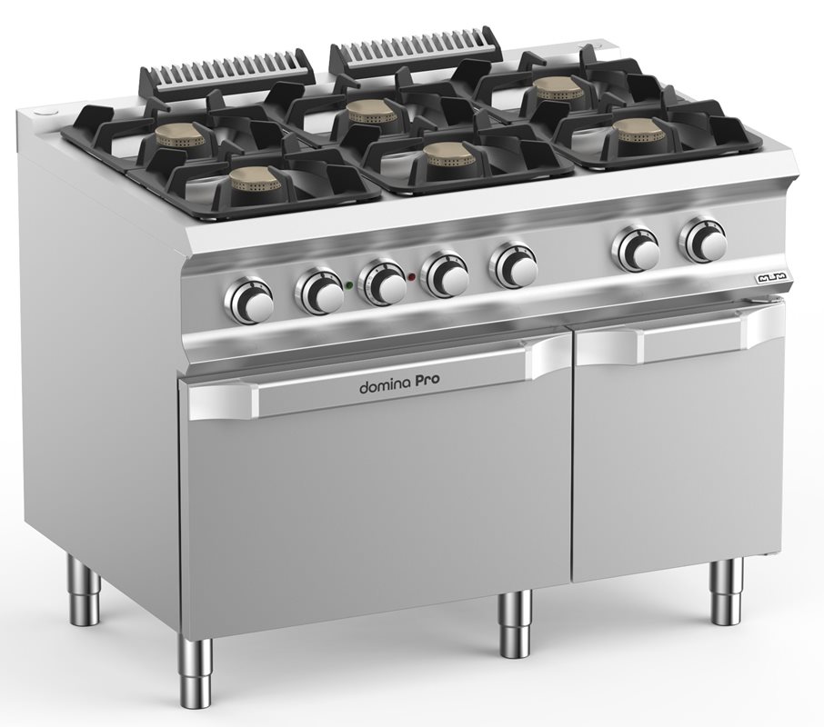 Gasspis med 6 brännare och ugn ”Domina Pro 700”, Golvmodell - 5.5 kW - El