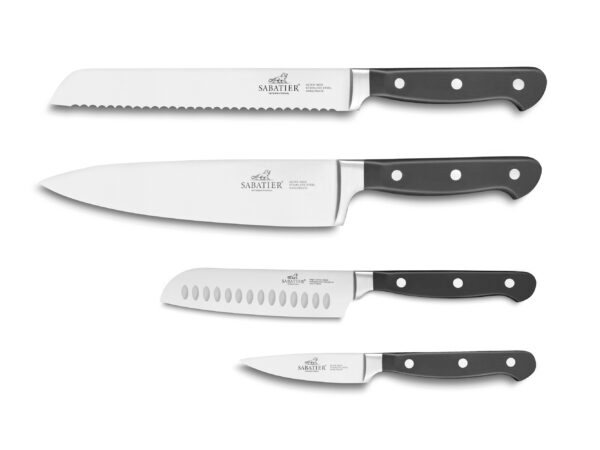 Pluton Knivset 4 delar Stål/Svart