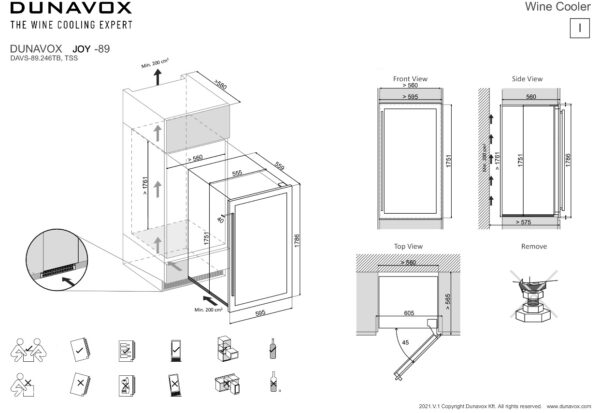 Integrerbar vinkyl – Dunavox JOY 89 – 100 flaskor - Bild 7