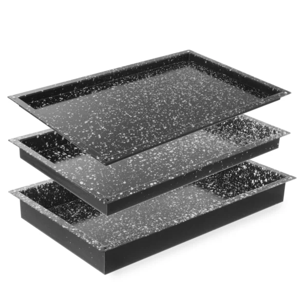 Ugnsbleck GN 1/1 från HENDI Convectomat Classic-serien i emaljerat stål med marmoreffekt non-stick-yta – finns i tre djup.