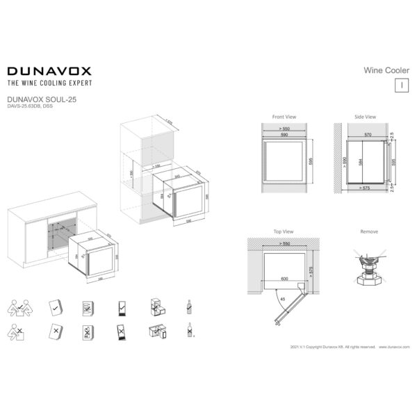 Integrerbar vinkyl – Dunavox SOUL 25 – 25 flaskor - Bild 6
