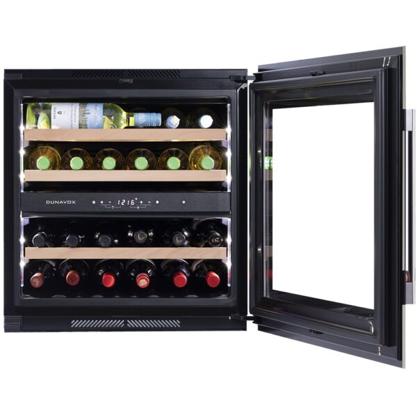 Dunavox DAVS-25.63 rostfri inbyggnadsvinkyl med touch-screen och LED-belysning