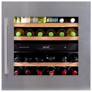 Dunavox DAVS-25.63 rostfri inbyggnadsvinkyl med touch-screen och LED-belysning