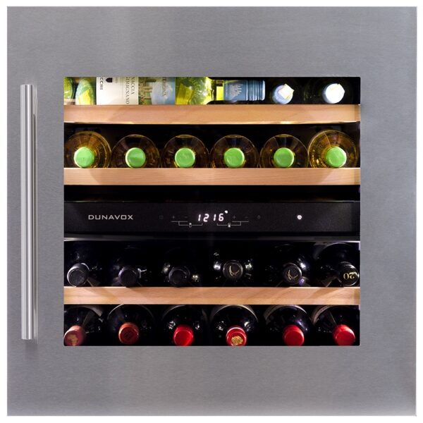 Dunavox DAVS-25.63 rostfri inbyggnadsvinkyl med touch-screen och LED-belysning