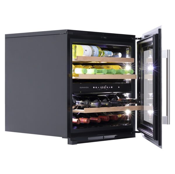 Dunavox DAVS-25.63 rostfri inbyggnadsvinkyl med touch-screen och LED-belysning