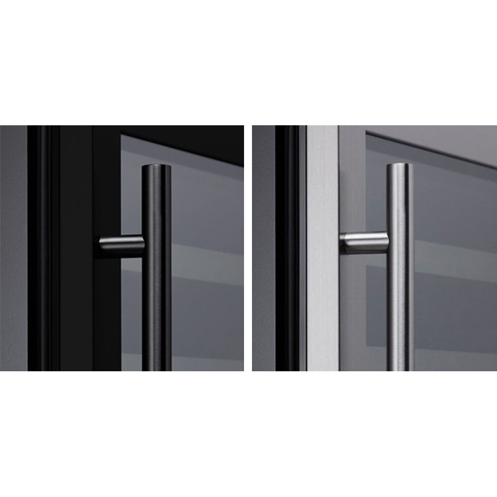 Välj handtag till din vinkyl, rostfritt stål eller i svart helglas.